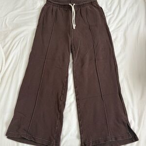 Aerie Brown Wide Leg Sweatpants